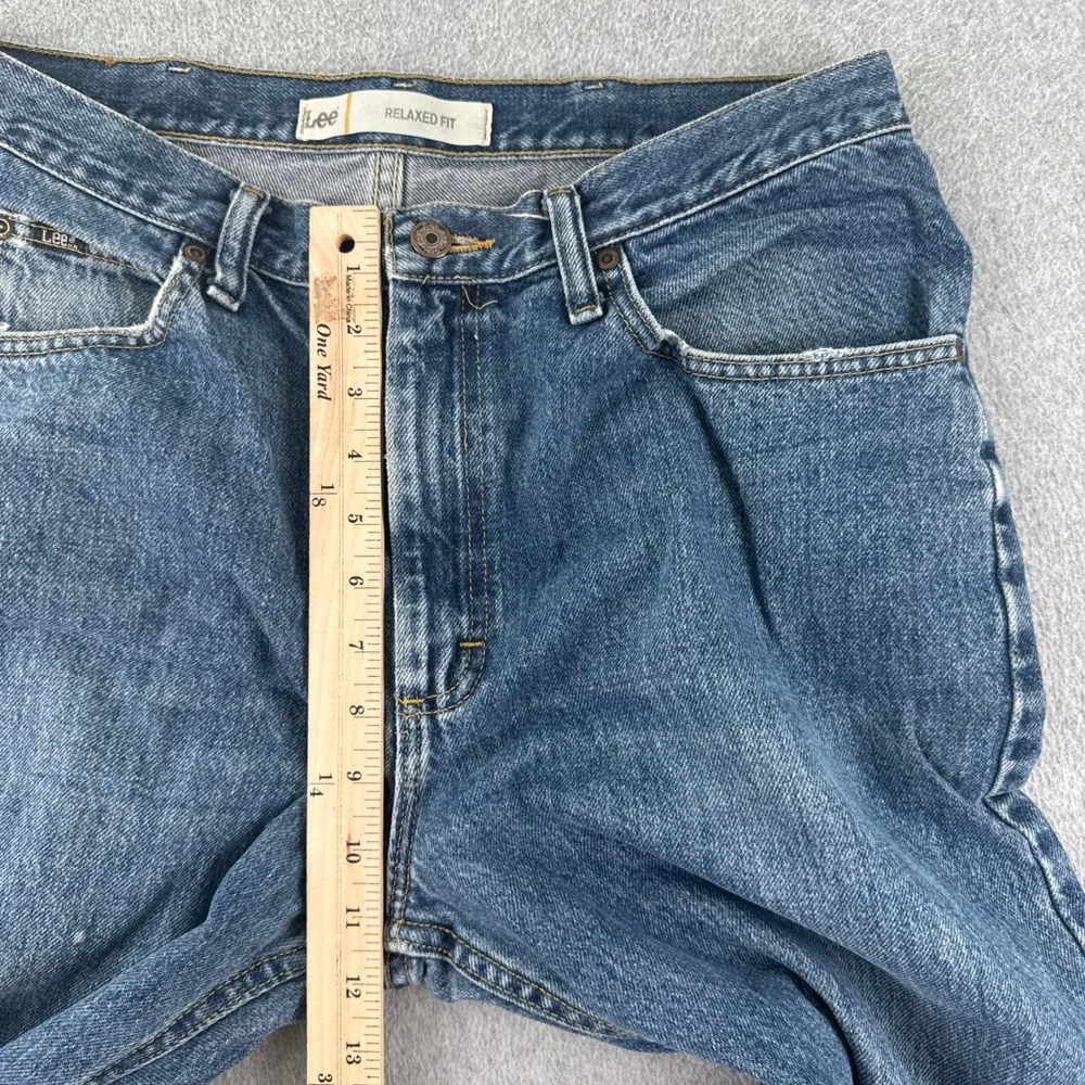 Lee Jeans Mens 34x32 Blue Relaxed Fit Straight Leg Cotton Denim 2055540